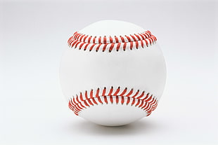white and red baseball